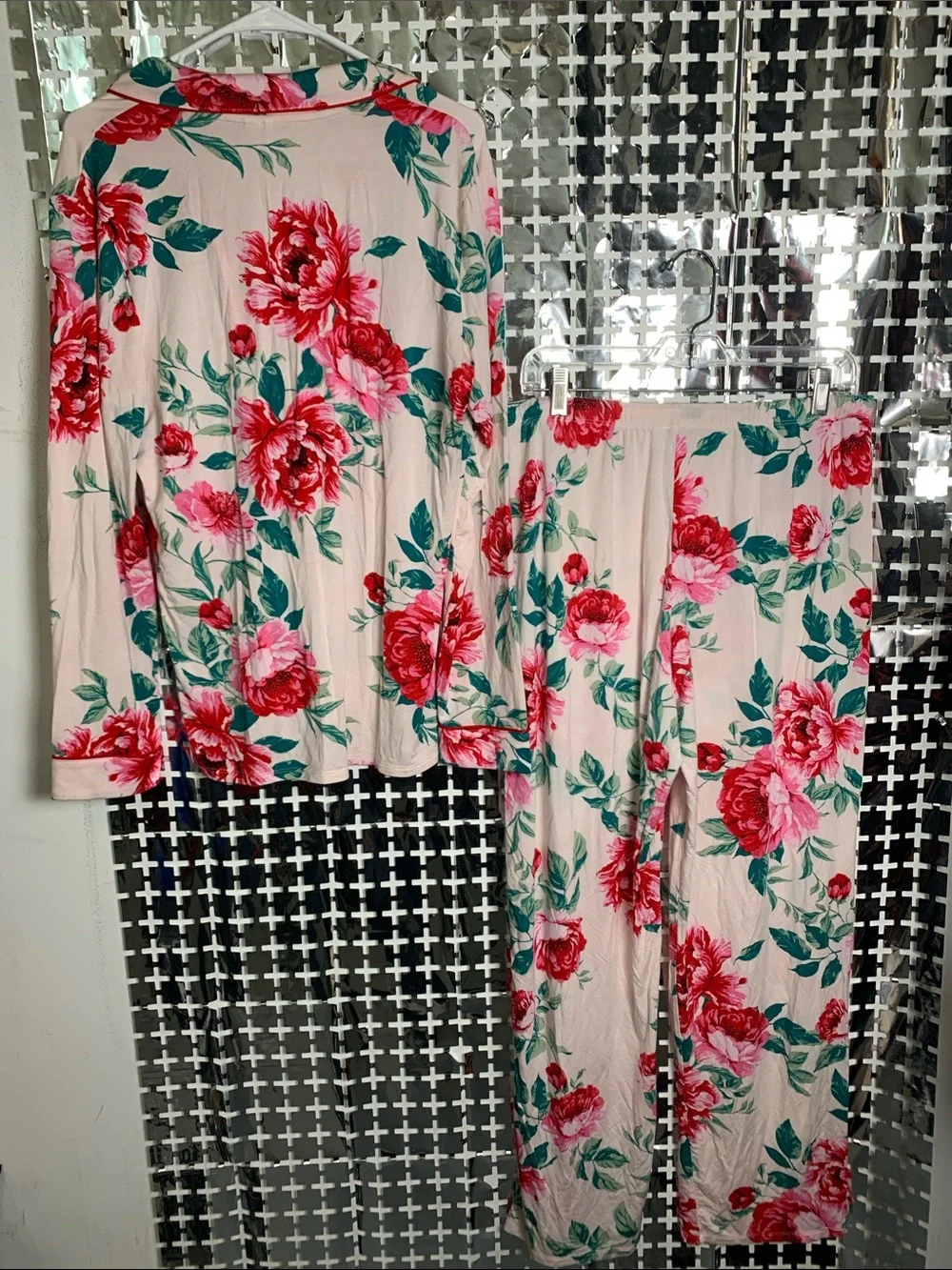 Nordstrom Pink Floral Long-Sleeve Button Pajama Set